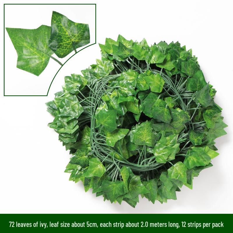 Green Leaf Rattan Grape Decorative Artificial Vine for Balcony & AC Pipe Cover