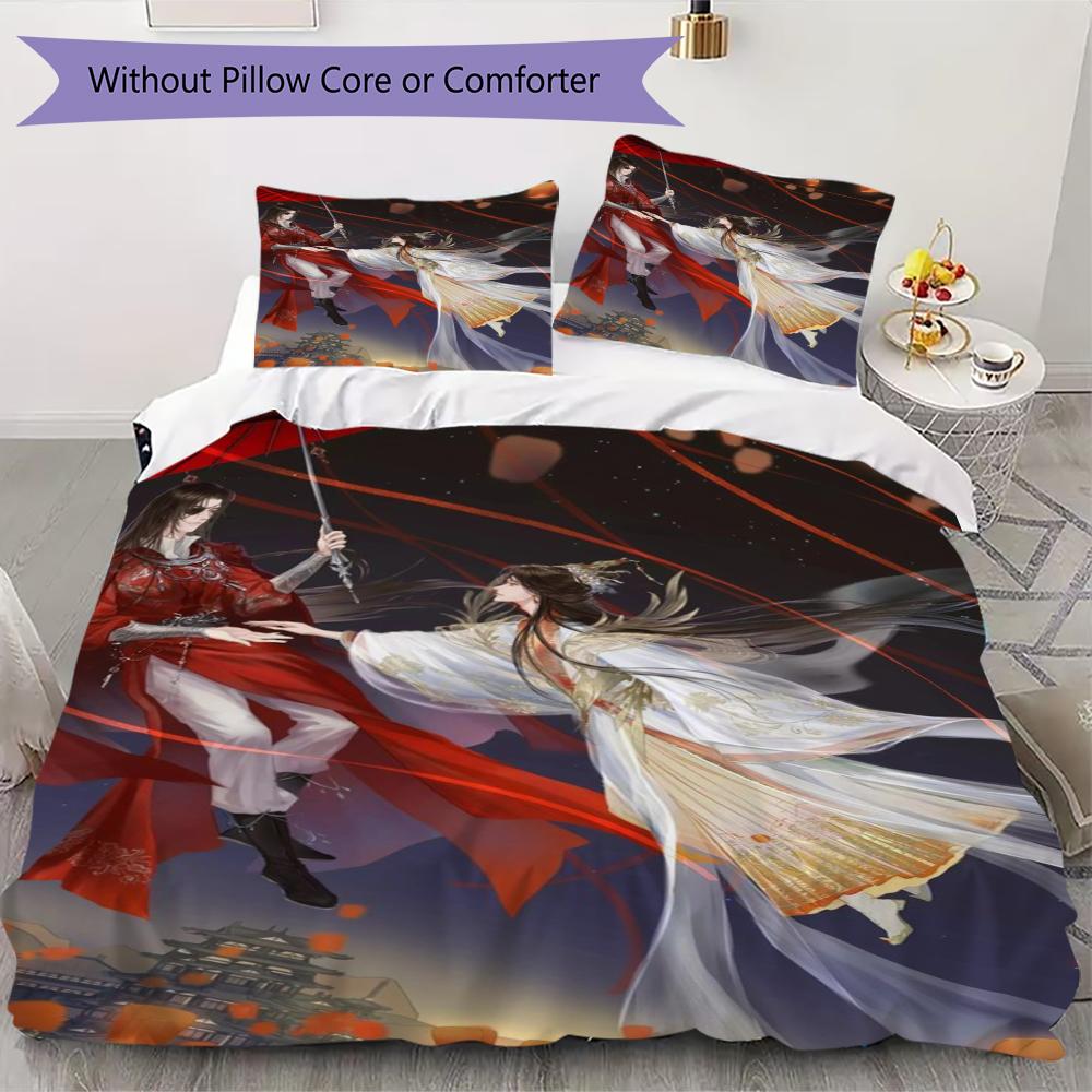 Heavenly Pattern Bedding uilt Set uilt Cover Pillowcase Home Decoration Birthday Gift (1 * duvet cover + 2 * pillowcase without core)34