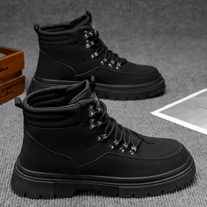 Neue Herren Lederstiefel Retro Bequeme Stiefel für Herren Mode High Top Rutschfeste Freizeitschuhe Business Arbeitsschuhe