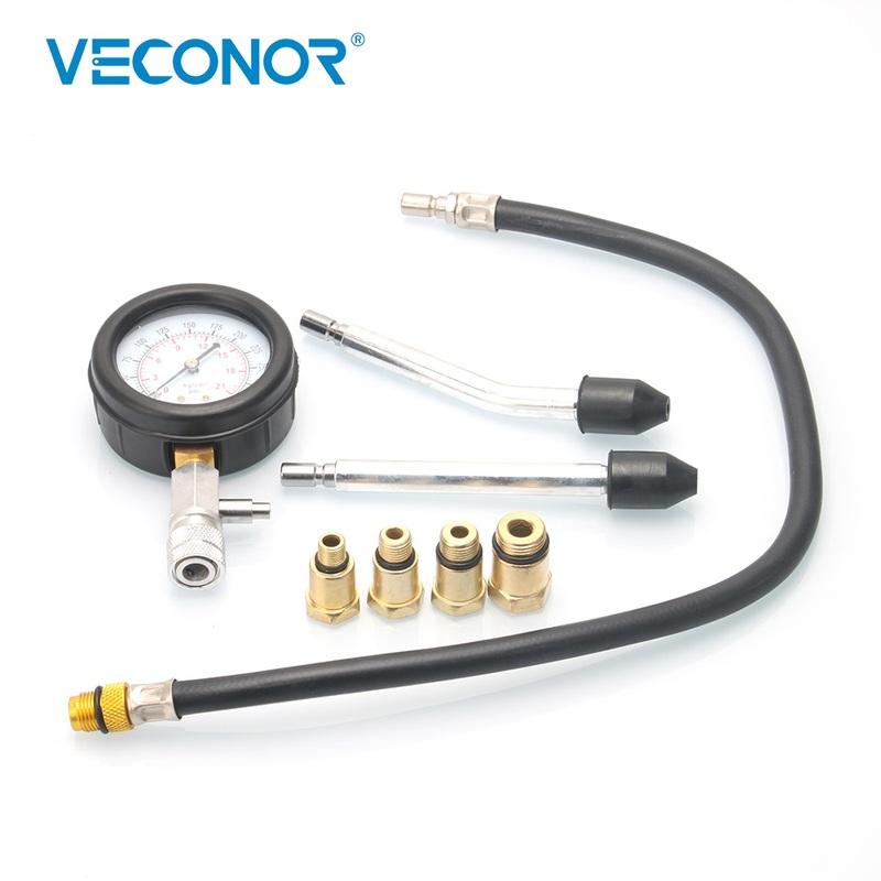 Engine Oil Compression Gauge Tester Set Cylinder Diagnostic Tool for Car Motorcycle