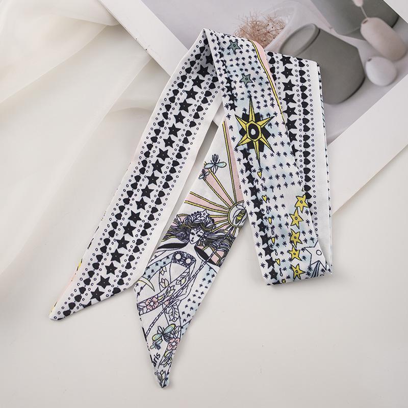 

Женский шарф-бандана для волос с лентой - Длинный полосатый головной убор 2025 90 cm