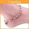 Elegant Women Bead Chain Anklet With Heart And Flower Design For Beach Fashion Jewelry
