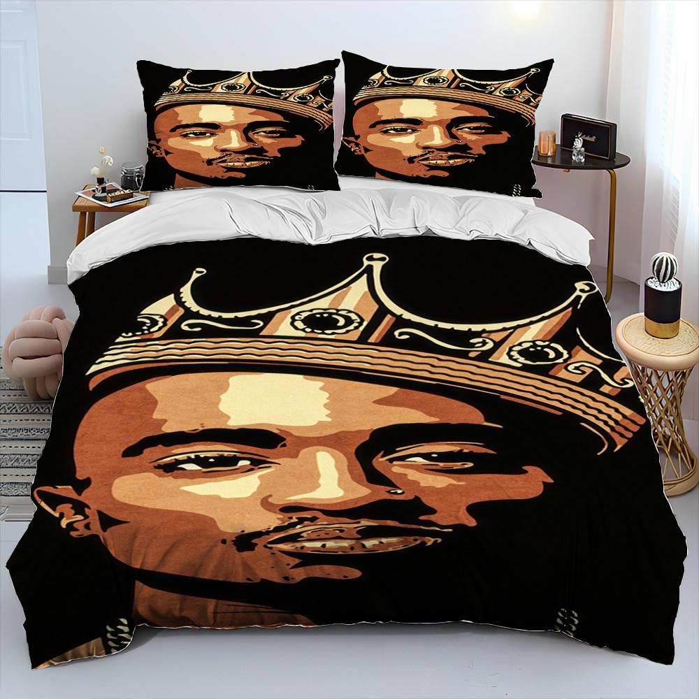 Hip Hop Art Rapper Legend Star Comforter Bedding Set,Duvet Cover Bed Set Quilt Cover Pillowcase,king Queen Size Bedding Set kids