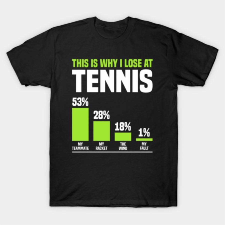 Funny Tennis Bar Chart T-shirt For Men Women 100% Cotton T Shirts Short Sleeve Tops 1106-3