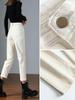 New Arrival 2026: Women's Off-White High-Waisted Slim-Fit Skinny Jeans, Versatile Straight-Leg Style for Spring