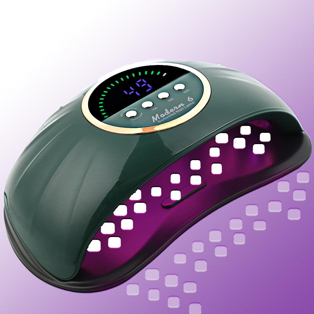 

НОВАЯ УФ-светодиодная лампа Modern6 для сушки ногтей, таймер солнечного света 10/30/60 с, большая двухручная лампа, профессиональные маникюрные инструменты EU зелёный