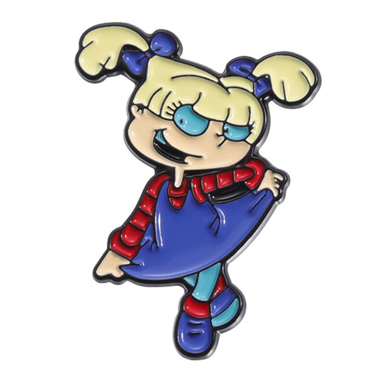 Cartoon Adventure Animated Enamel Pins Yellow Hair Naughty Girl Anime Characters Brooches Lapel Badge Jewelry Gifts for Friends