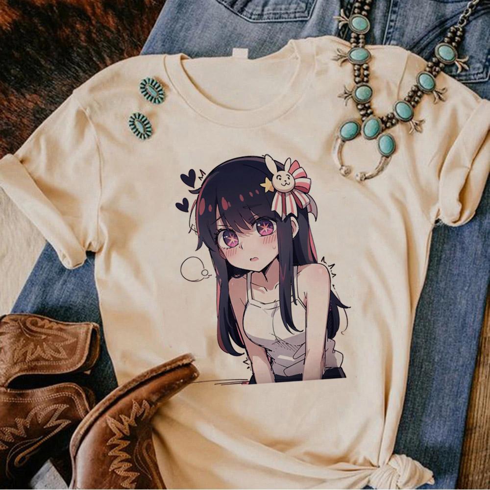 Heißes Neues Anime OSHI NO KO Muster Bedrucktes T-Shirt Damen Anime Harajuku Atmungsaktiv Locker Kurzarm T-Shirt Oberteile