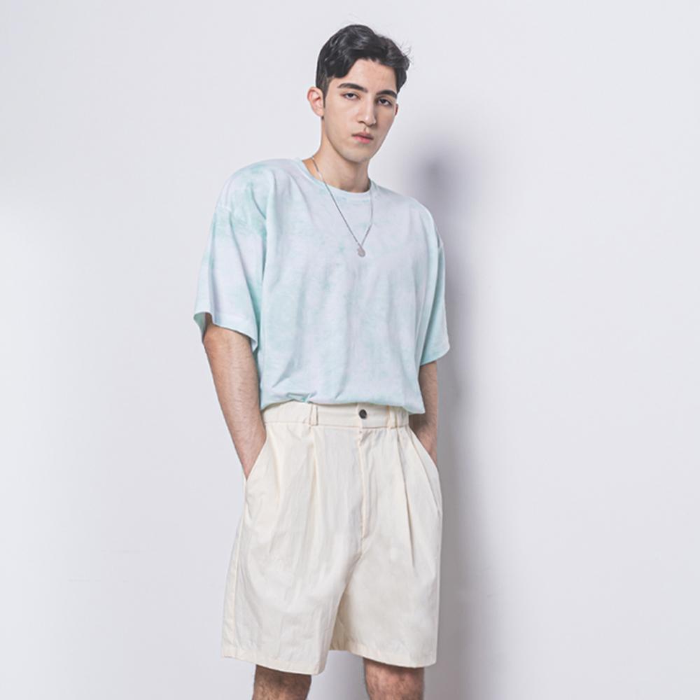 THE-ABON Men'S Water-Dyed Overboxy Tee Mint