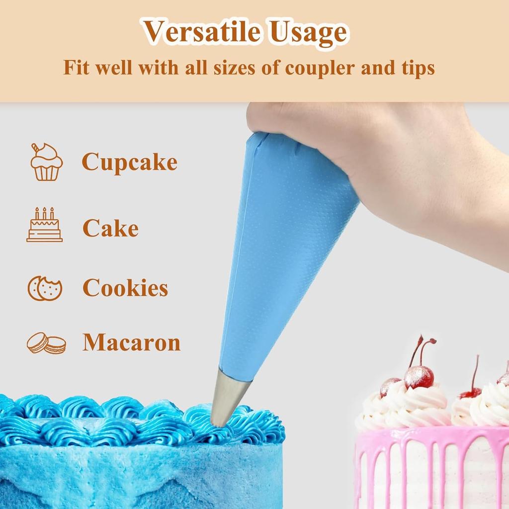 100Pcs Disposable Piping Bags, 13 Inch Anti Burst Pastry Bags - Icing Piping Bags for Frosting - Suitable for Baking and Cake Decorating