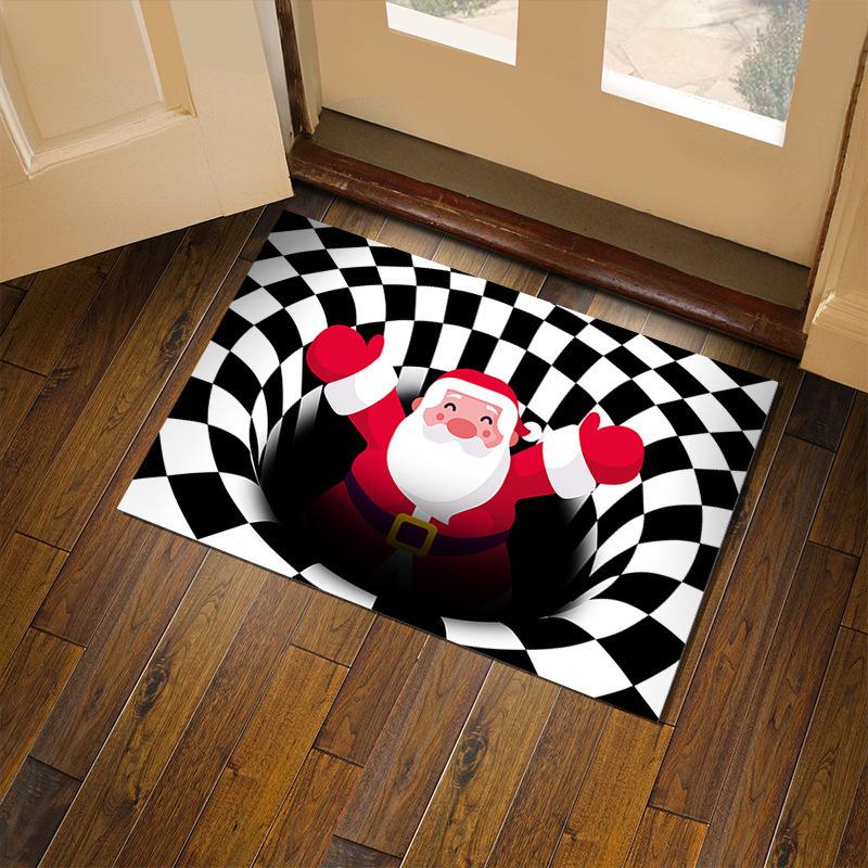 

40x60cm 3D Christmas Doormat Non-Slip Absorbing Santa Snowman Welcome Mat for Front Door Outdoor Decor JAF019 400MM X 600MM
