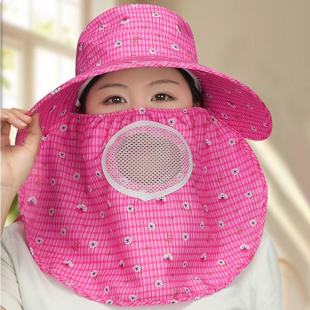 Fordable Sun Hat Wide Brim Fisherman Hat Fashion Face Hood Hat  Women