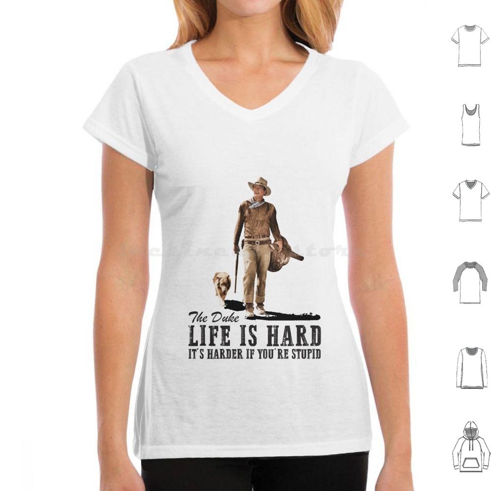 ZheXiong TEE Life Is Hard T-shirt Grote Maat 100% Katoen John Wayne Clint Eastwood Cowboy Grit Bravo Cogburn The The Quiet Man True Grit 4XL