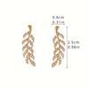 1Pair Cute Symmetrical Hollow Leaf Earrings, Golden/Silvery Leaf Crawler Earrings Additions for Women Ear Ornament