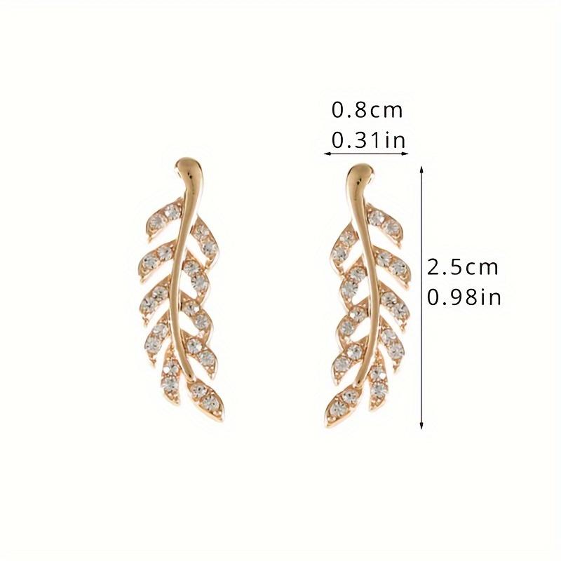 1Pair Cute Symmetrical Hollow Leaf Earrings, Golden/Silvery Leaf Crawler Earrings Additions for Women Ear Ornament