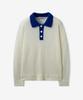 BLOND9 Tail Yarn Coloration Collar Knit_Blue