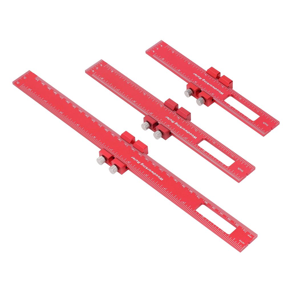 Taschenlineal-Set 6 8 12 Zoll Holzbearbeitung Genau Metrisch Zoll Messen Aluminiumlegierung Metallschieber