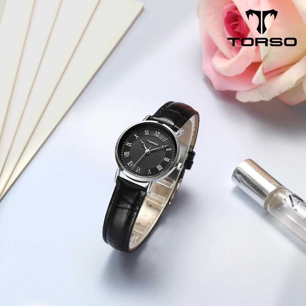 Toleuso T107L-Sbbk Classico Quartz Couple Watch Men'S & Women'S Leather Watch