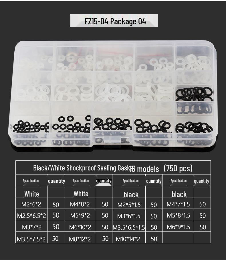 Rubber Anti-Vibration Seal & Enlarged Insulating Gasket Kit with Nylon O-ring and Stainless Steel Washers (M2/M3/M4)