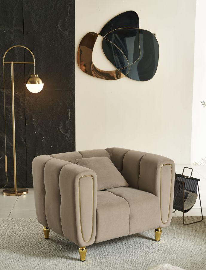 Armchair Alma Grey With Cushion Cm 97X81X71