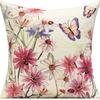 Plant and Flower Linen Pillowcase Purple Lavender Printed Pillow Cushion Cover Home Sofa