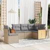 Vidaxl 5-Cz. Set di Mobili da Giardino con Cuscini, Beige, Polyrattan