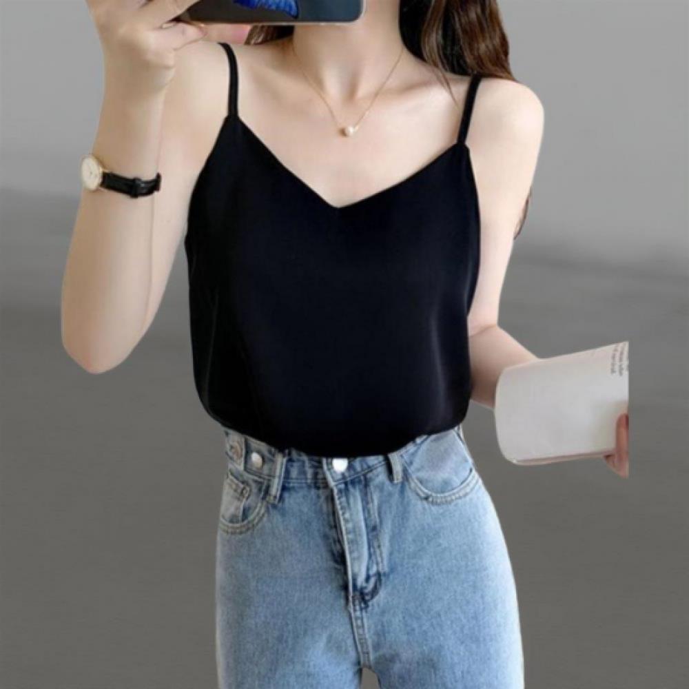 New ArrivalS Open Run Women S Satin Slip blouSe Solid Color