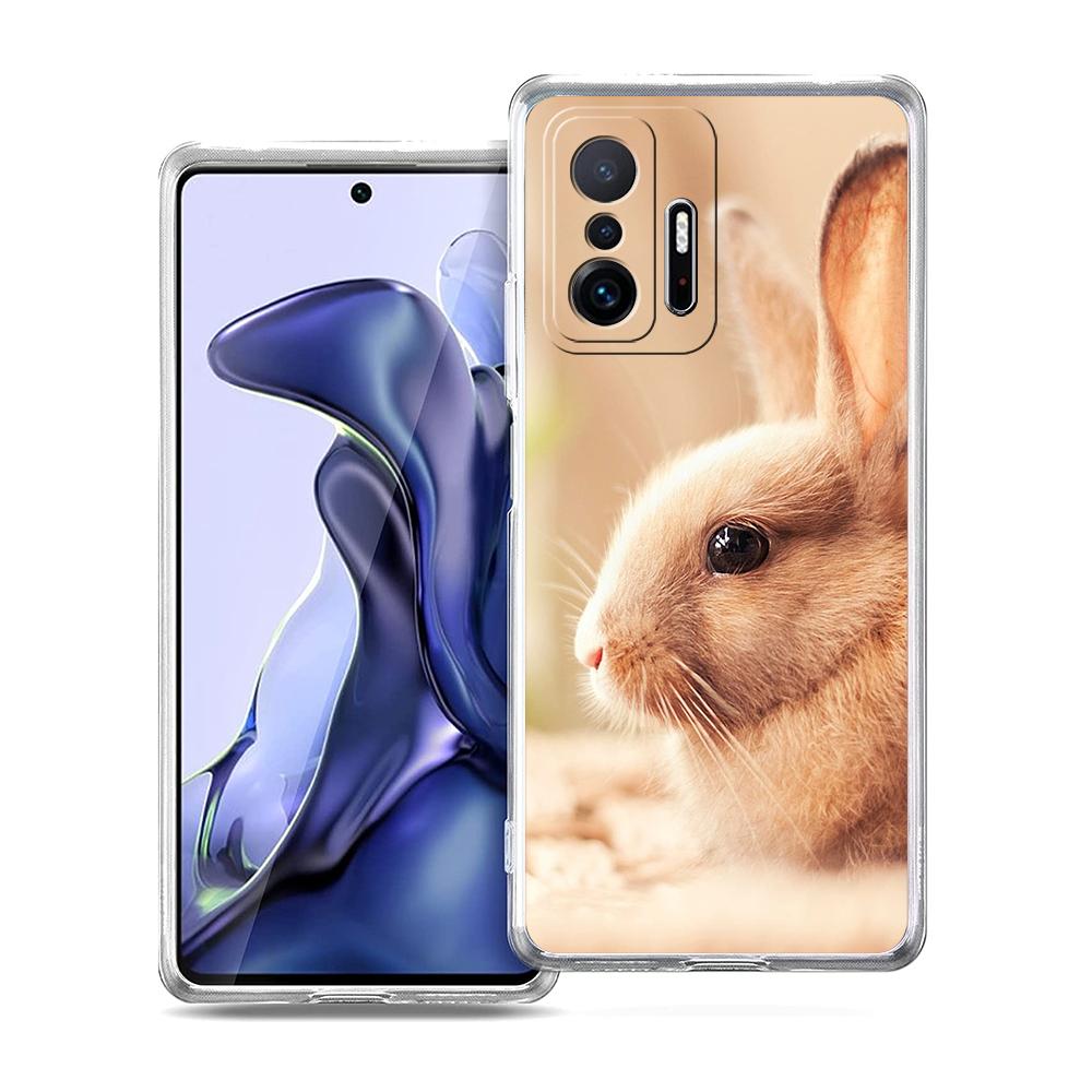 Cute White Baby Rabbits Phone Case For Xiaomi Mi Poco X6 X5 NFC X3 F6 F5 Pro F4 F3 15 14T 14 13T 12T 12 13 Lite 11 Clear Cover