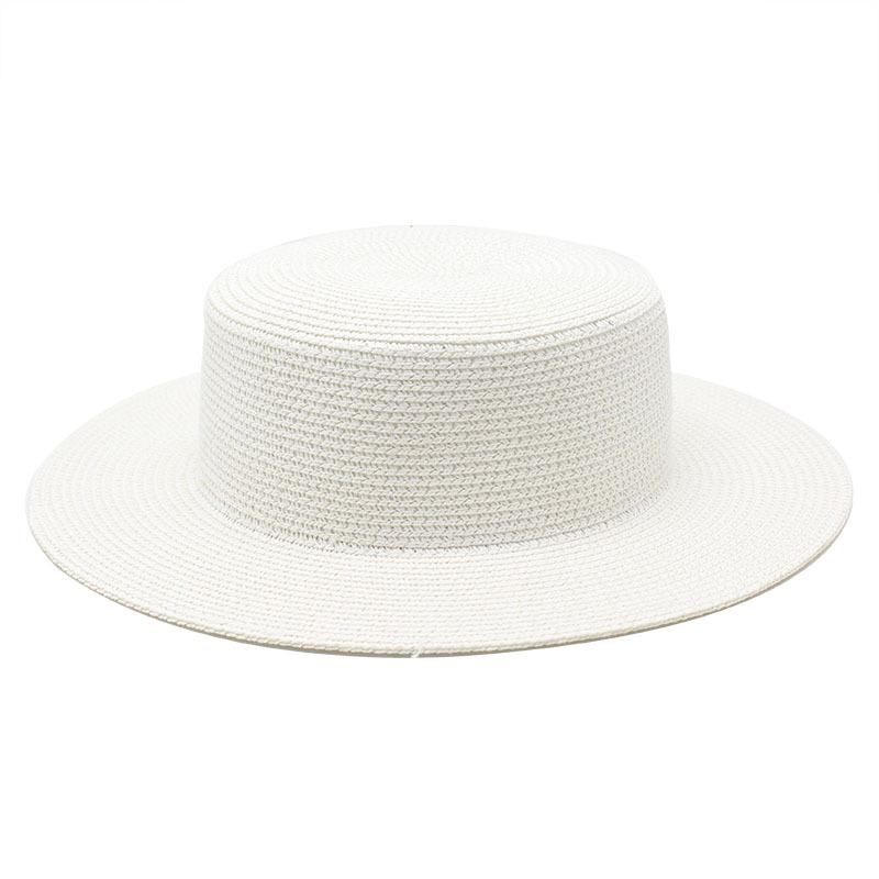 Grass Green Straw Hat Women'S Sky Flat Top Top Hat Seaside Vacation Beach Hat Internet Celebrity Straw Hat Sun Hat