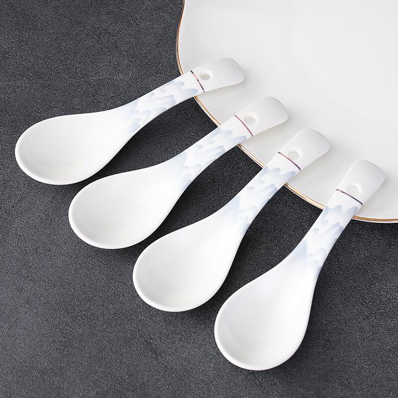 Ruhan Ceramic Long Handle Soup Spoon