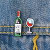 2019 Cartoon Oil Drop Red Wine Glass Pin Brooch Scarf Buckle Badge