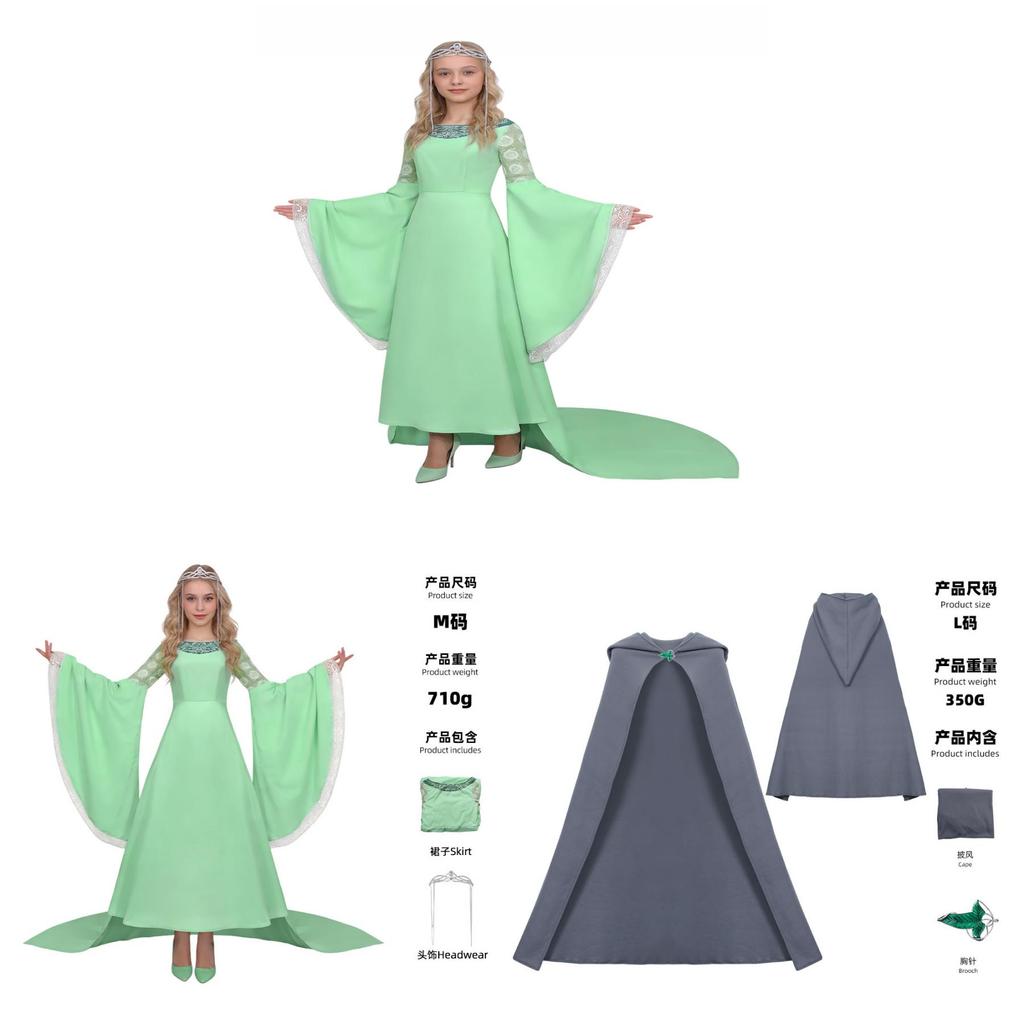 The Lord Of The Rings Arwen Green Cosplay Dress For Halloween And Role Play Events