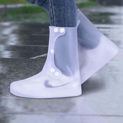 Hohe, wasserdichte Überschuhe für Herren und Damen, wiederverwendbar, rutschfest, leicht, mit Knopfleiste, Galoschen, Schuhschutz