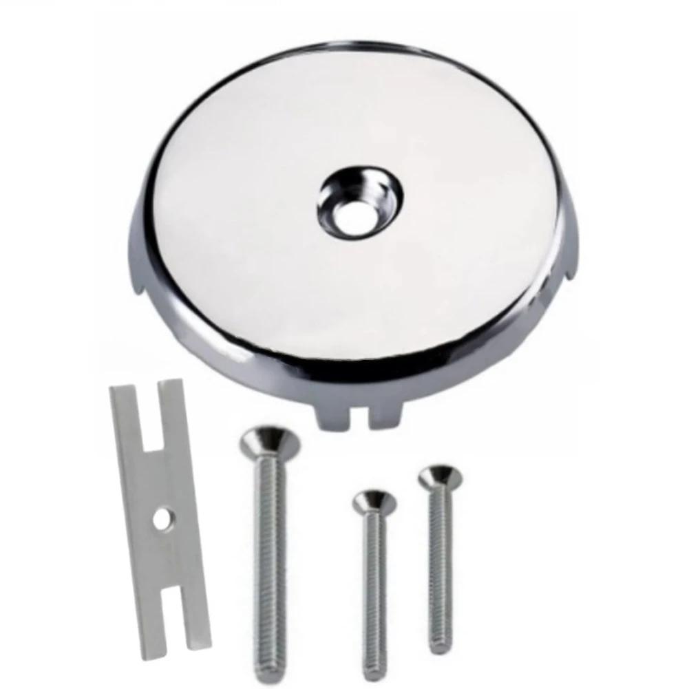 

Single Hole Bathtub Drain Overflow Face Plate With 3 Screws Drain Overflow Panel Bathroom Accessories Replacement Kit Plastic