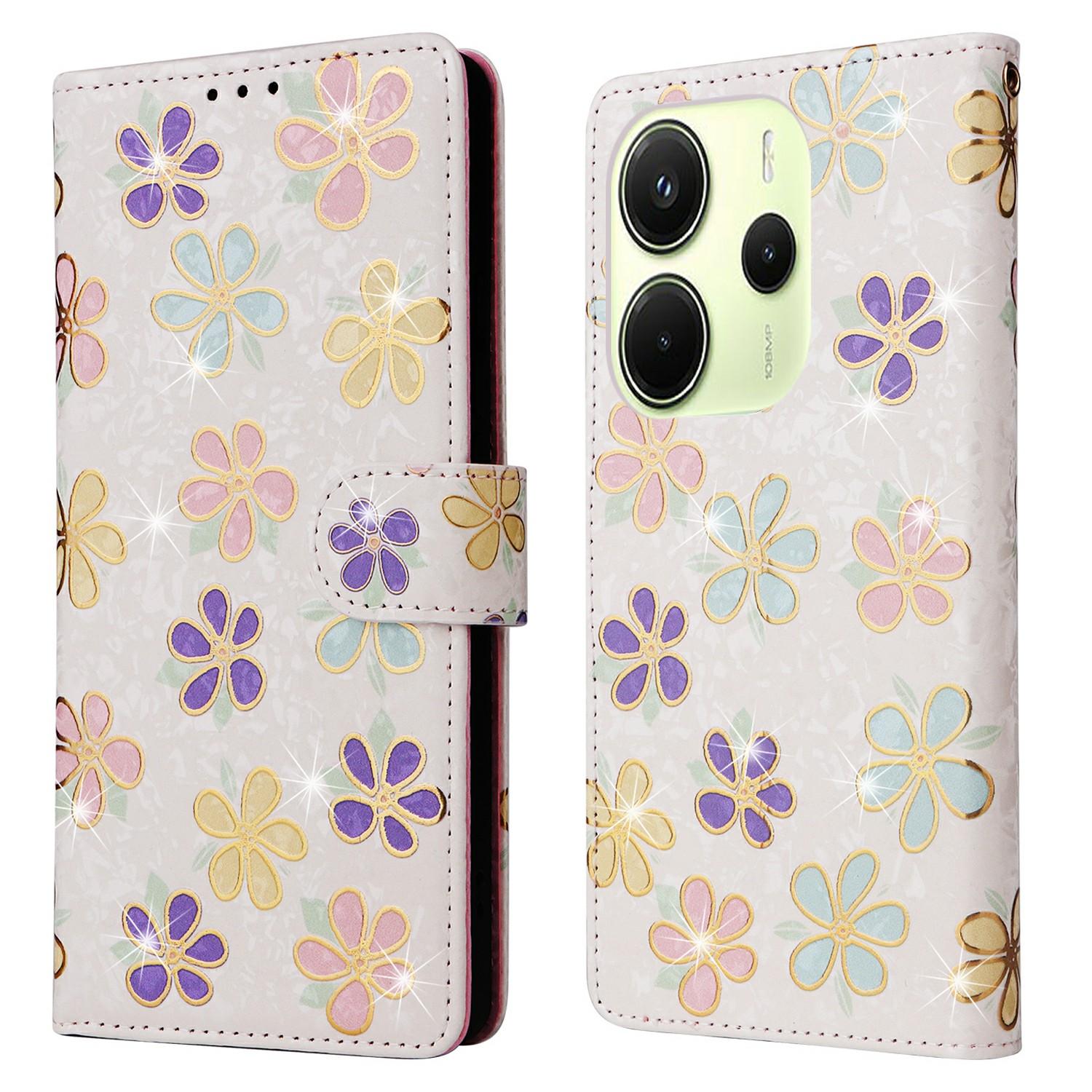 

Для Xiaomi Redmi Note 14 4G (164,84 мм) Чохол Блокування RFID Квітковий Шкіряний Чохол для Телефону Colorful Flower