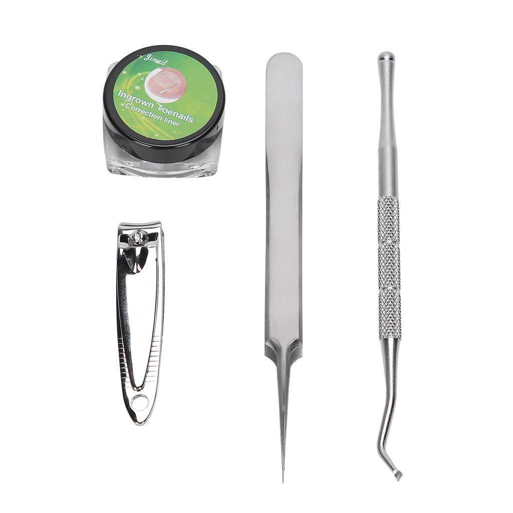 Ingrown Toe Nail Correction Pad Nail Clipper Ingrown Toenail Lifter Tweezers Pedicure Tools(12pcs