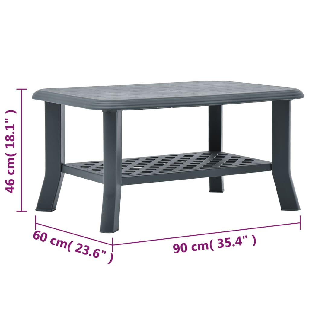 Green Coffee Table 90 x 60 x 46 cm Plastic