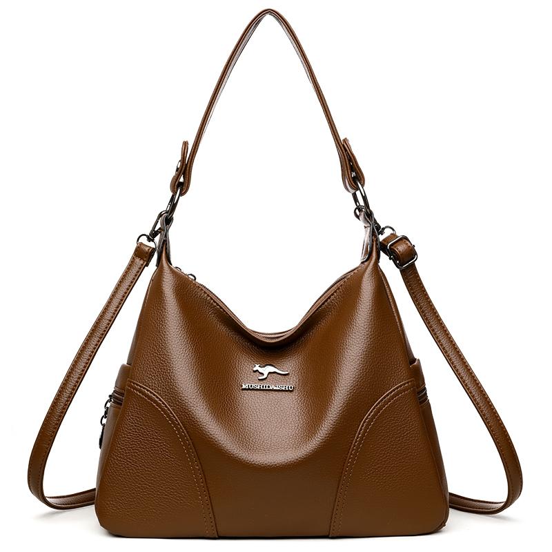 Simple and Large Capacity Pu Leather Handbag, New Women's Tote Bag, Casual Shoulder Bag, Fashionable Solid Color Crossbody Bag