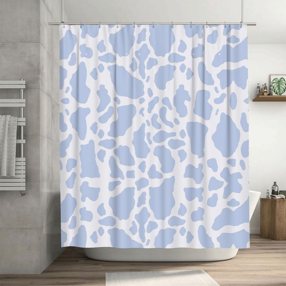 Moderner Blauer Weißer Tierprint Duschvorhang Wasserdicht Badezimmer Dekoration Hausdekoration Für Badewanne