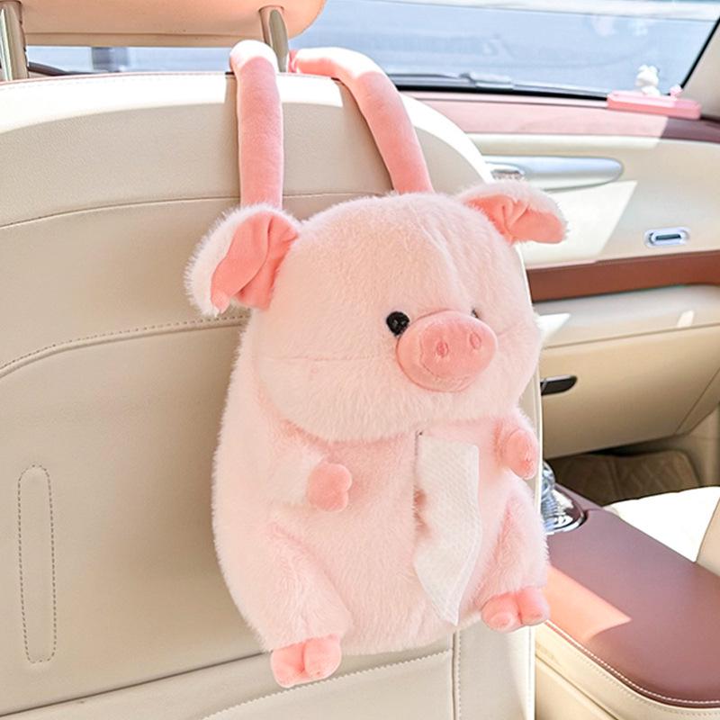 Creative Cartoon Car Plush Tissue Box - Hanging or Armrest Style