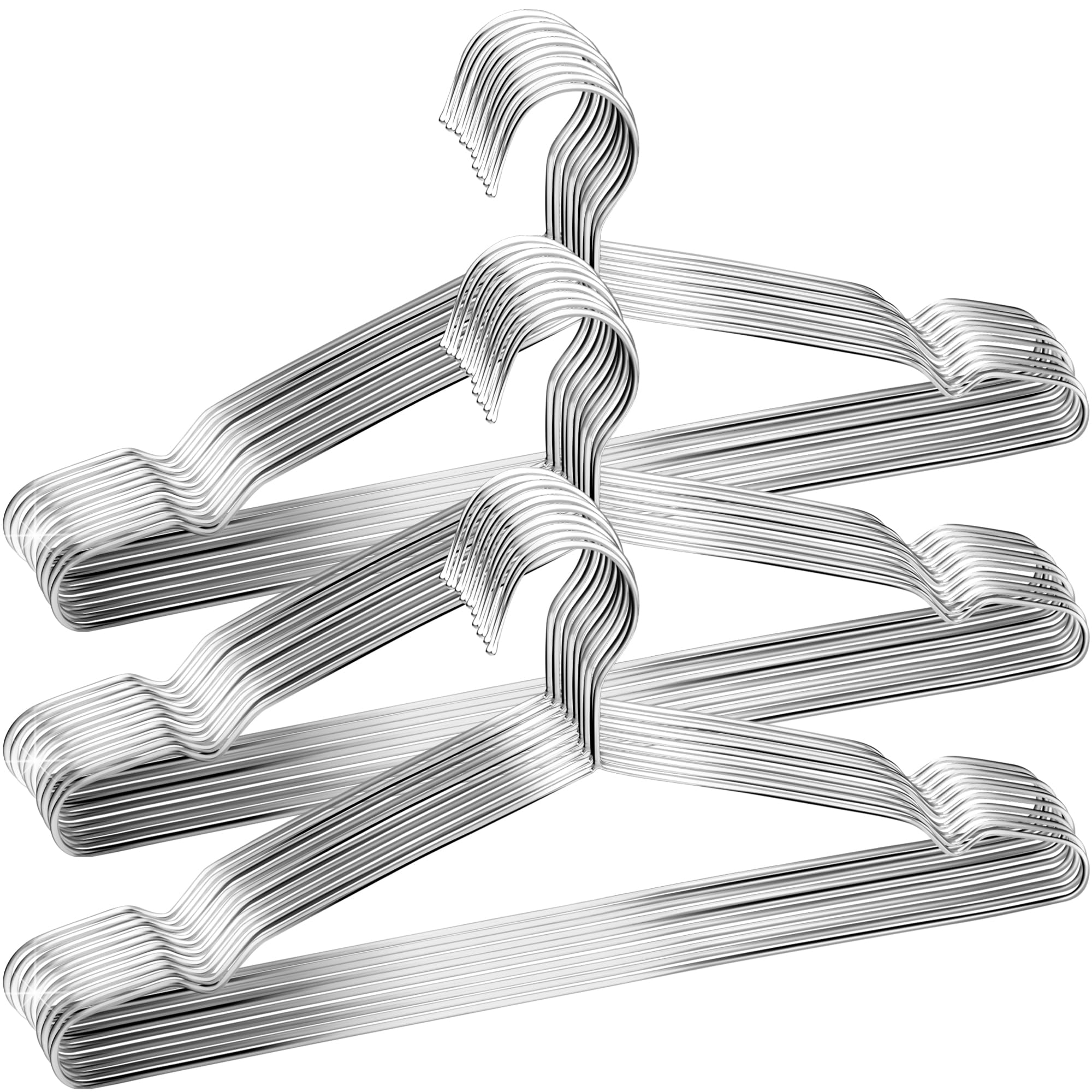 

Ikurashi Stainless Steel Set of and Hangers, 30, Rust-Resistant, Non-Bending, Slim, Thin, Lightweight, Sturdy.