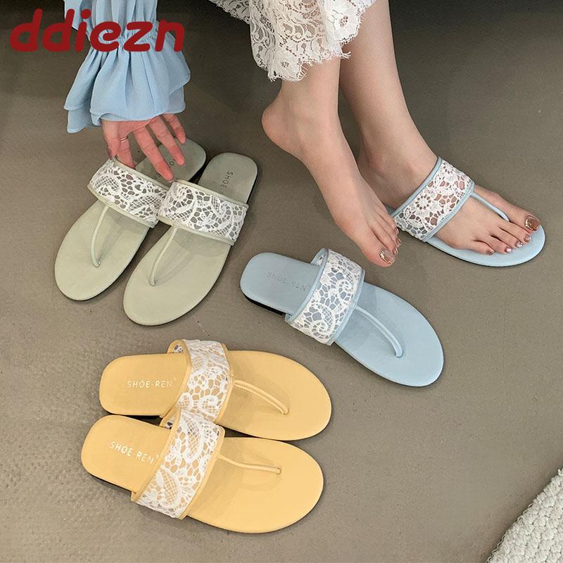 Fashion Summer Beach Slides Fashion Round Toe Women Flats Slippers Shoes Female Flip flops Flats Slippers Sandals Shoes For Ladies