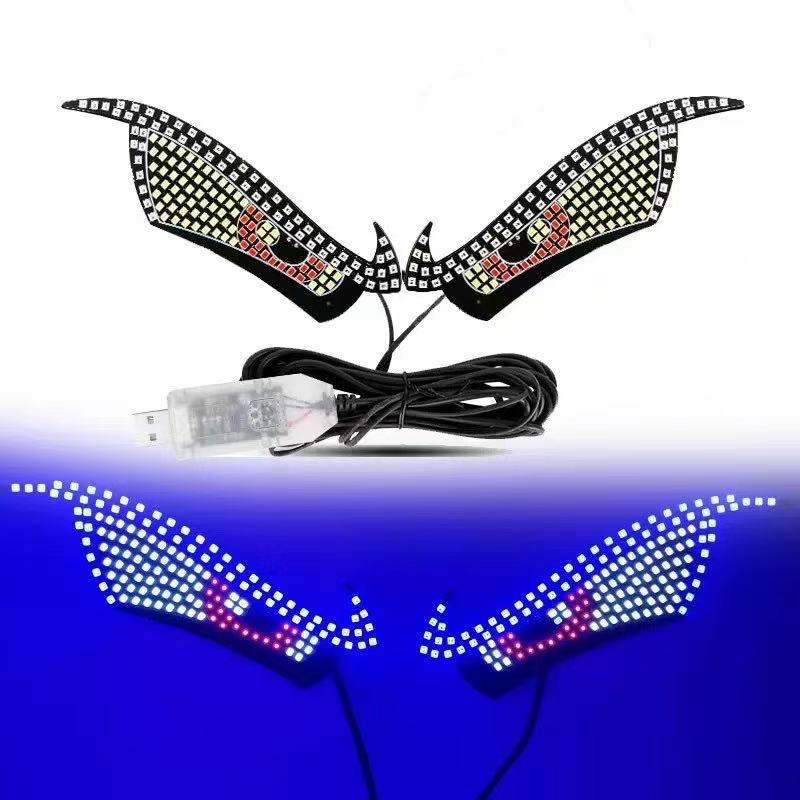 Car Back Window Expression Lights LED Strips Light Panel Car Windshield Display Devil's Eye Decorative Lamps USB Plug Lighting