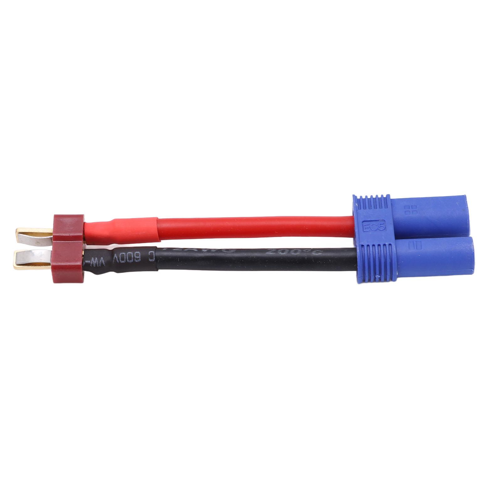

T Shaped Male Plug to EC5 Female Plug Conversion Adapter 93mm 12AWG for RC Car Aircraft Model