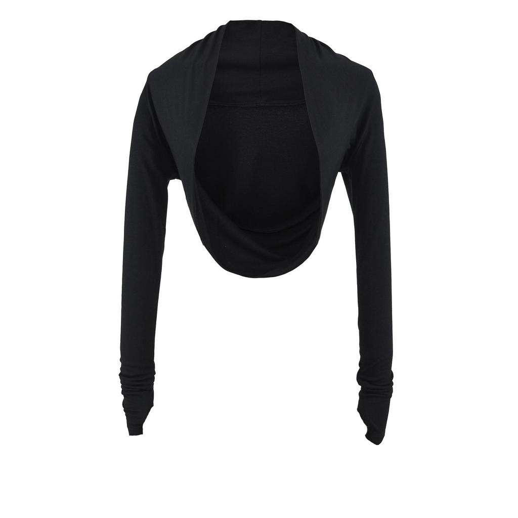 Damen Spicy American Langarm Cropped Sport-Strickjacke mit Daumenloch für Yoga und Tanz