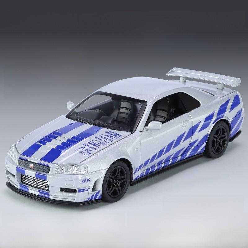 

Car Model Alloy Gtr34 Toy With Acousto Optic And Inertia Design Control