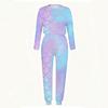 Women Crew Neck Long Sleeve Blouse And High Waist Wide Leg Trousers Two Piece Casual Suit
