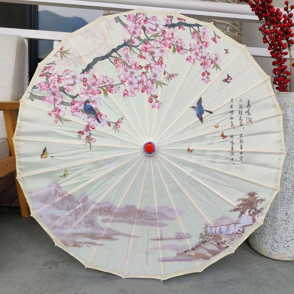 70 Cm Silk Cloth Women Umbrella Chinese Style Chinese Oil Paper Umbrella  Photograph Prop