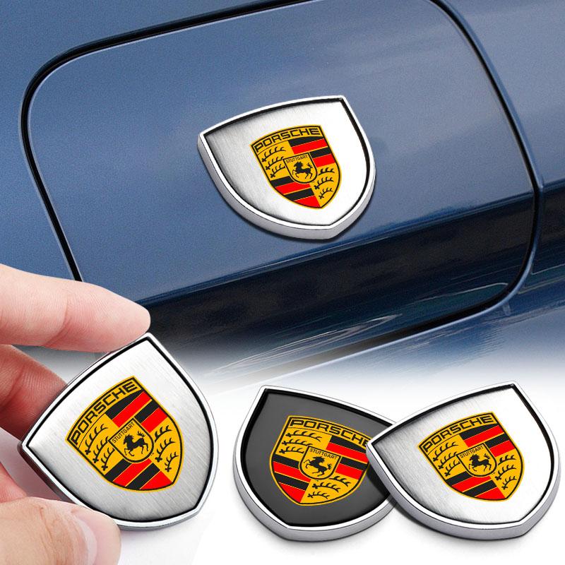 1Pcs 3D Metal Auto Door Shield Emblem Car Body Badge Sticker Styling For Porsche Boxster Cayenne Panamera Macan Cayman 911 918 996 917 991