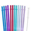 23cm Gold Glitter Reusable Plastic Straw with Ring